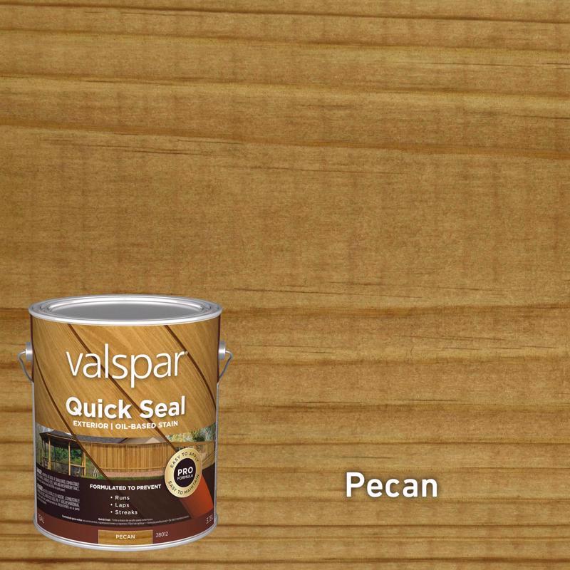 Valspar Quick Seal Semi-Transparent Pecan Oil-Based Alkyd Exterior Stain 1 gal (Pack of 4)