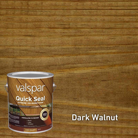Valspar Quick Seal Semi-Transparent Dark Walnut Oil-Based Alkyd Exterior Stain 1 gal (Pack of 4)