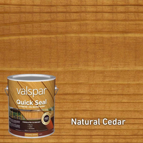 Valspar Quick Seal Semi-Transparent Natural Cedar Oil-Based Alkyd Exterior Stain 1 gal (Pack of 4)