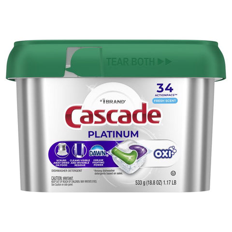 Cascade Platinum Fresh Scent Pods Dishwasher Detergent 18.8 oz 34 pk