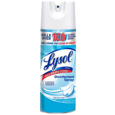 Lysol Crisp Linen Scent Disinfectant Spray 12.5 oz 1 pk (Pack of 12)