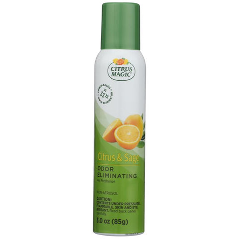 Citrus Magic Citrus and Sage Scent Air Freshener Spray 3 oz Aerosol 1 pk (Pack of 6)