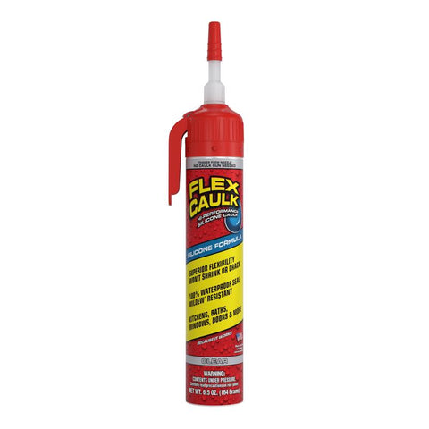 Flex Seal Family of Products Flex Caulk Clear Silicone All Purpose Caulk 6.5 oz (Pack of 4)