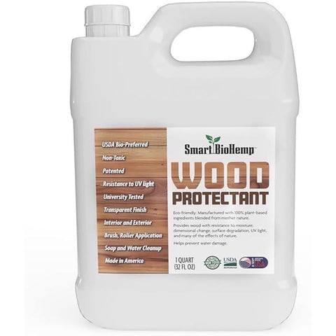 Smart BioHemp Flat Clear Fully-Transparent Water-Based Wood Protector 32 oz (Pack of 8)