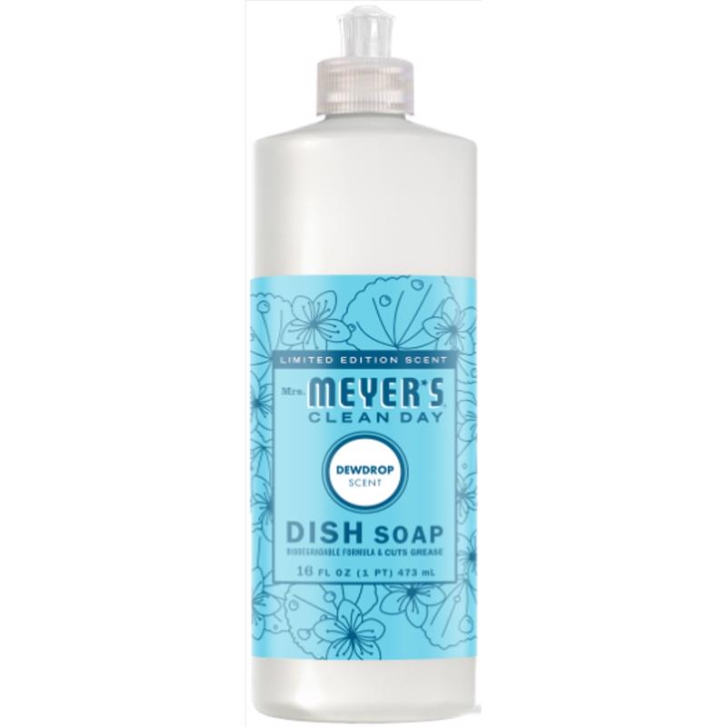 Mrs. Meyer's Clean Day Limited Edition Dewdrop Scent Liquid Dish Soap 16 oz 1 pk (Pack of 6)