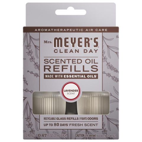 Mrs. Meyer's Clean Day Lavender Scent Air Freshener Oil Refill 0.67 oz Liquid 2 pk (Pack of 4)