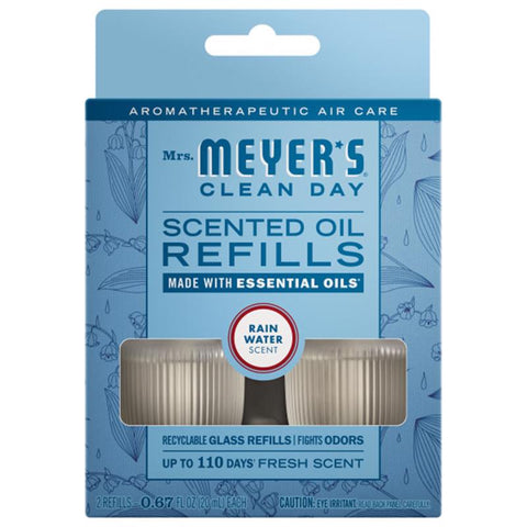 Mrs. Meyer's Clean Day Rain Water Scent Air Freshener Oil Refill 0.67 oz Liquid 2 pk (Pack of 4)