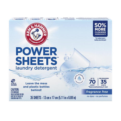 Arm & Hammer Free & Clear Scent Detergent Sheets 35 pk (Pack of 6)