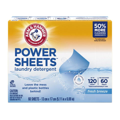Arm & Hammer Clean Breeze Scent Detergent Sheets 60 ct 60 pk (Pack of 6)