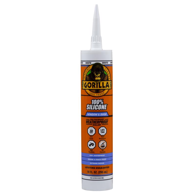 Gorilla White Silicone Window and Door Sealant 10 oz (Pack of 12)