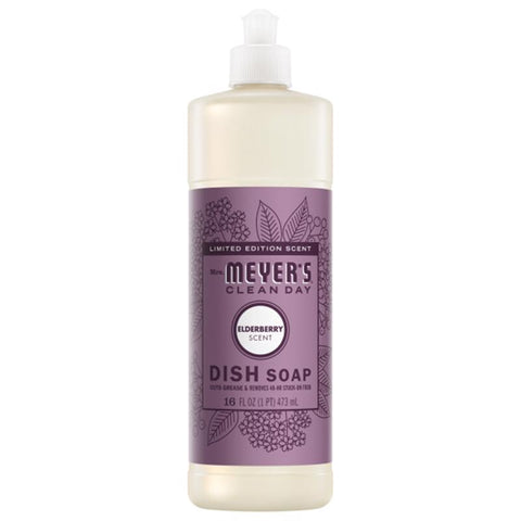 Mrs. Meyer's Clean Day Limted Edition Elderberry Scent Liquid Dish Soap 16 oz 1 pk (Pack of 6)