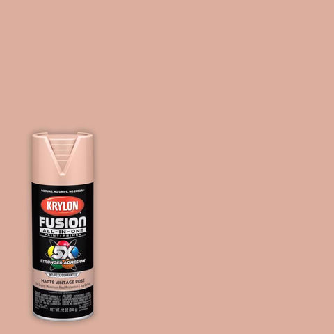 Krylon Fusion All-in-One Flat/Matte Vintage Rose Paint +Primer 12 oz (Pack of 6)