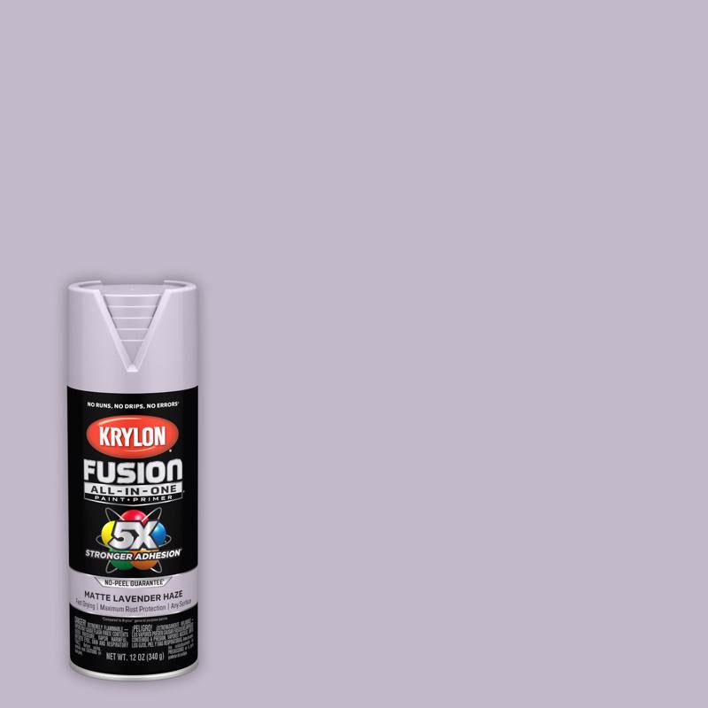 Krylon Fusion All-in-One Matte Lavender Haze Paint +Primer 12 oz (Pack of 6)