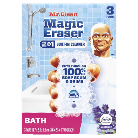 Mr. Clean Non-Scratch Magic Eraser For Bath and Shower 3 pk (Pack of 6)