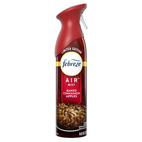 Febreze Baked Cinnamon Apple Scent Air Freshener Spray 8.8 oz Aerosol (Pack of 6)