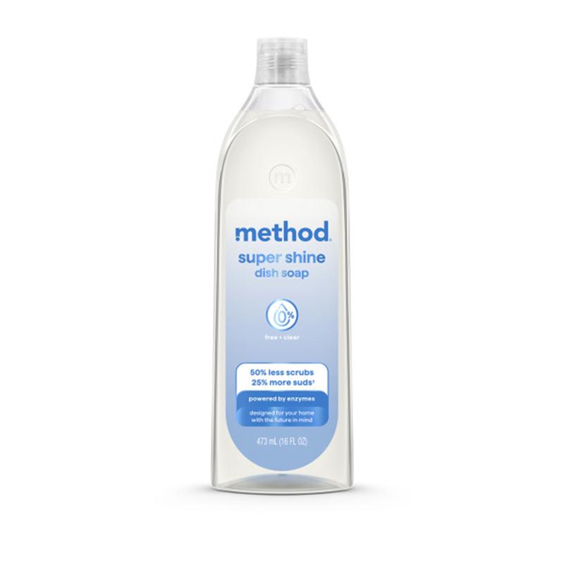Method Super Shine Free & Clear Scent Liquid Dish Soap 16 oz 1 pk (Pack of 4)