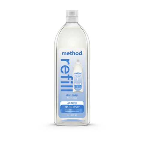 Method Super Shine Free & Clear Scent Liquid Dish Soap Refill 48 oz 1 pk (Pack of 3)