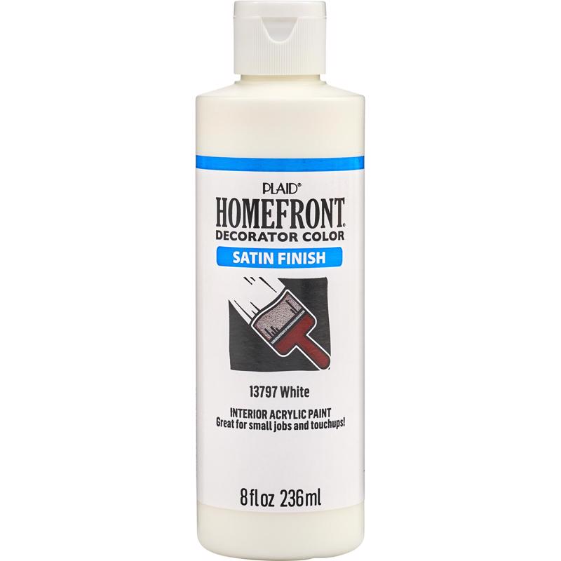Homefront Satin White Craft Paint Interior 8 oz (Pack of 3)