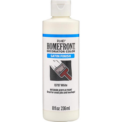 Homefront Satin White Craft Paint Interior 8 oz (Pack of 3)