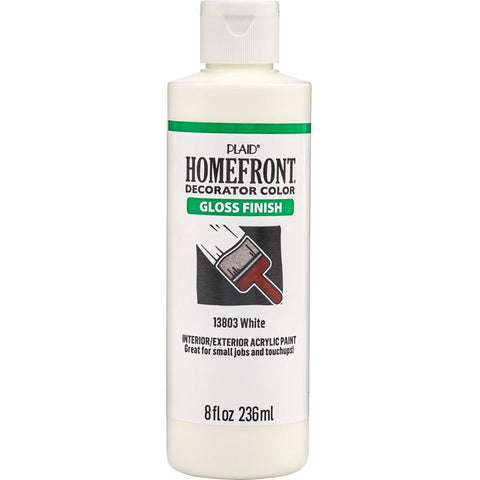 Homefront Gloss White Craft Paint Exterior and Interior 8 oz (Pack of 3)