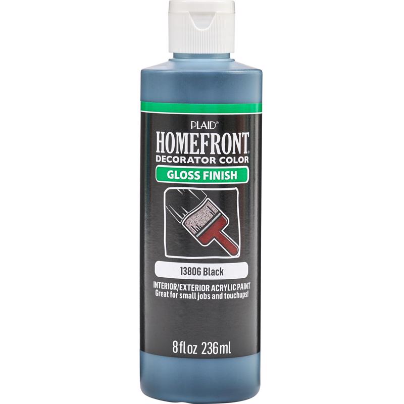 Homefront Gloss Black Craft Paint Exterior and Interior 8 oz (Pack of 3)