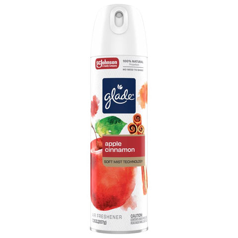 Glade Apple Cinnamon Scent Air Freshener 7.3 oz Aerosol (Pack of 6)