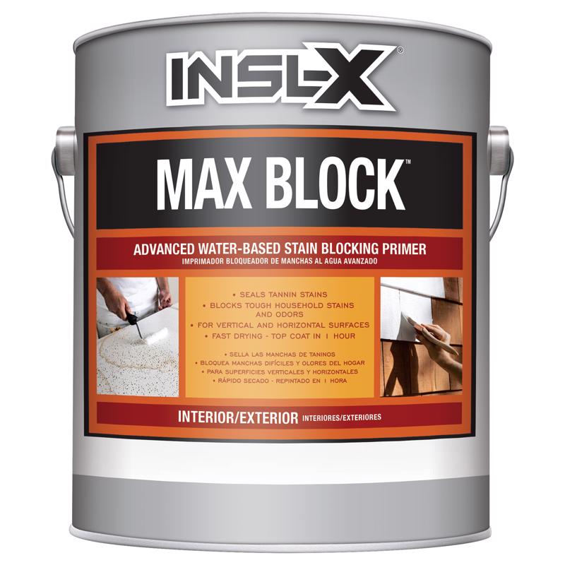 Insl-X Max Block White Flat Acrylic Stain Blocking Primer 1 gal (Pack of 4)