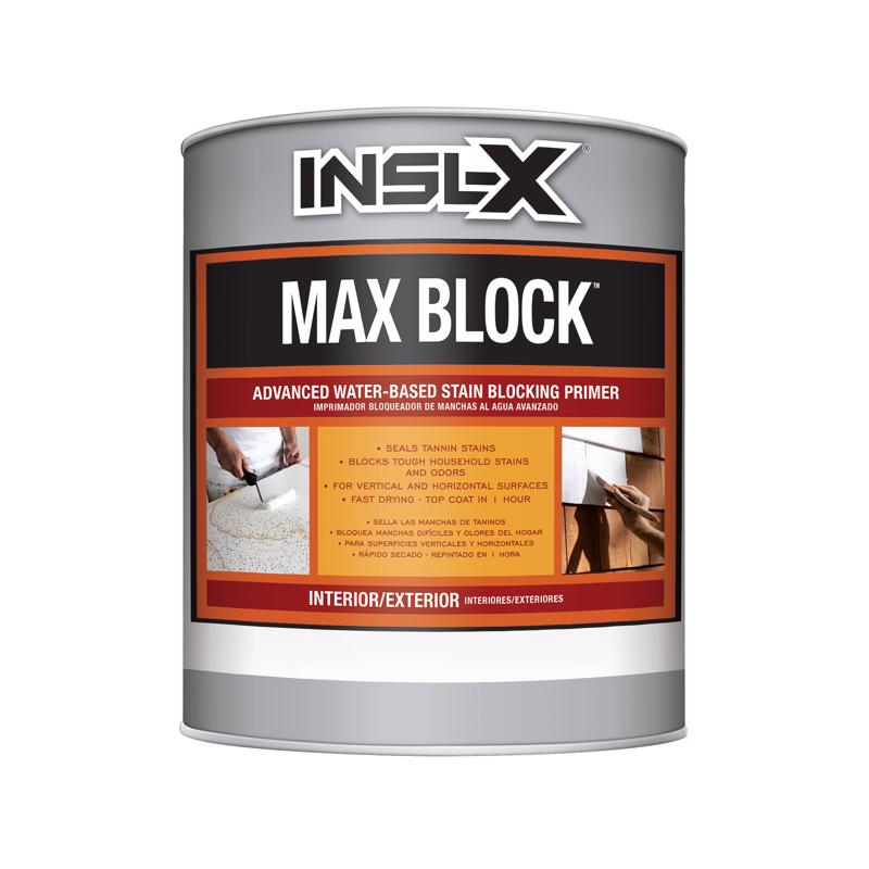 Insl-X Max Block White Flat Acrylic Stain Blocking Primer 1 qt (Pack of 4)