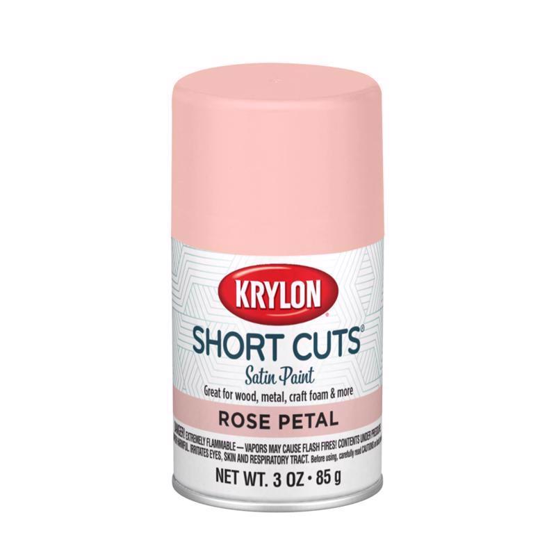 Krylon Short Cuts Satin Rose Petal Craft Spray Paint 3 oz (Pack of 6)