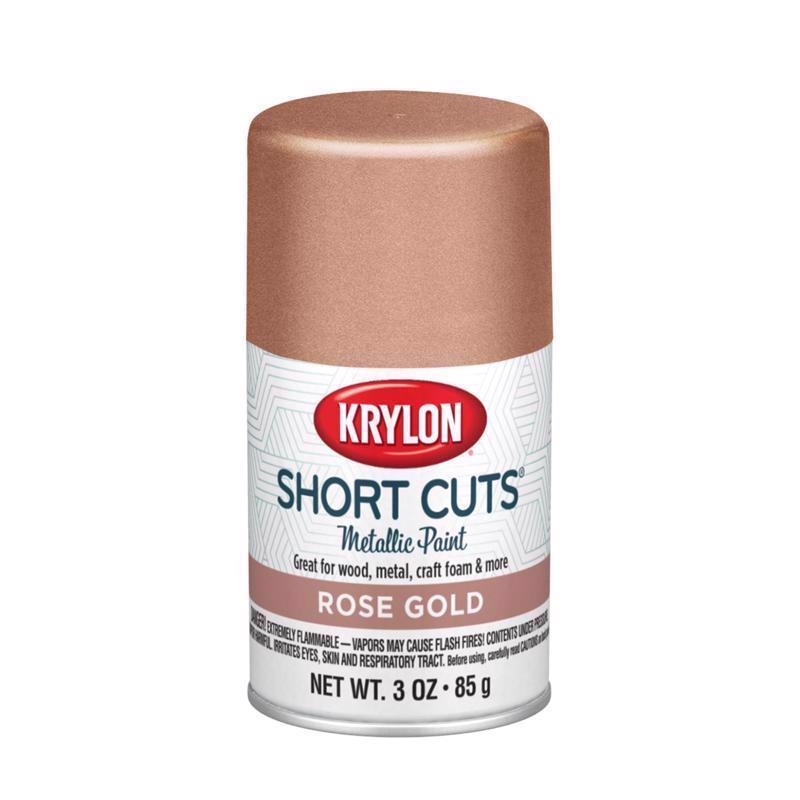 Krylon Short Cuts High-Gloss Rose Gold Craft Spray Paint 3 oz (Pack of 6)