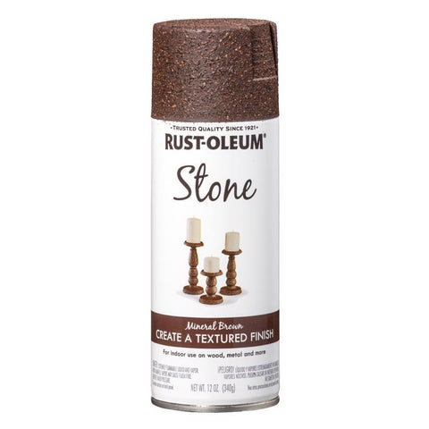 Rust-Oleum Stone Effect Mineral Brown Spray Paint 12 oz (Pack of 4)
