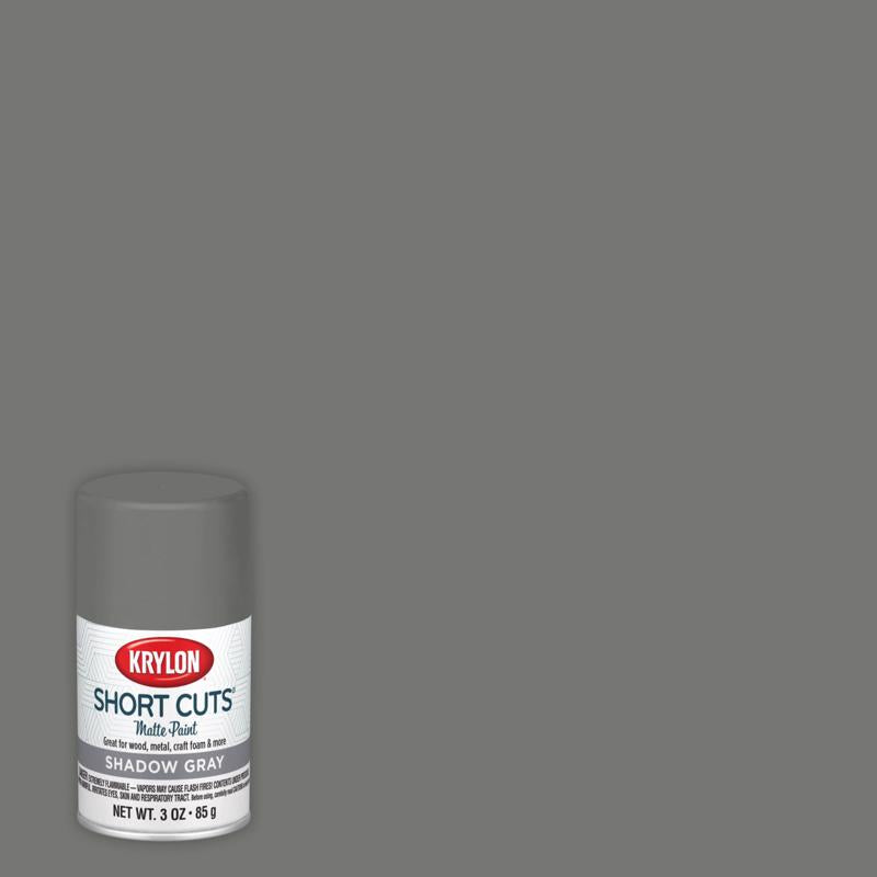 Krylon Short Cuts Matte Shadow Gray Craft Spray Paint 3 oz (Pack of 6)