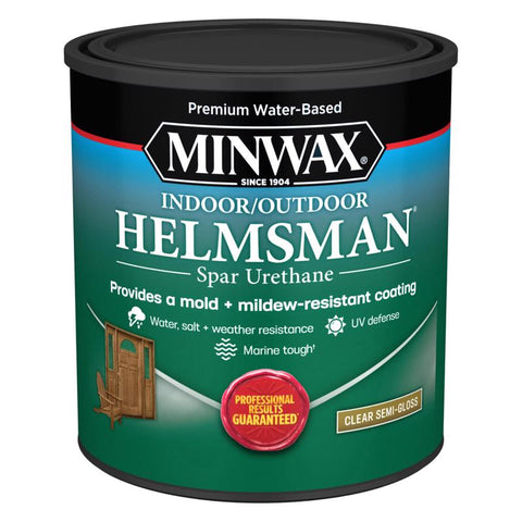 Minwax Helmsman Semi-Gloss Clear Water-Based Spar Urethane 1 qt