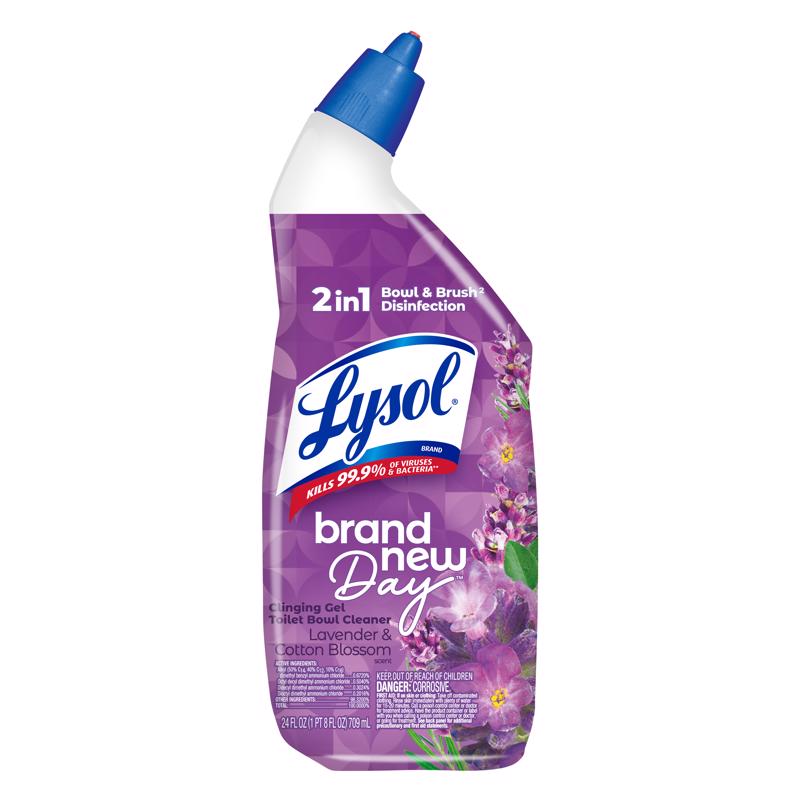 Lysol Brand New Day Lavender and Cotton Blossom Scent Toilet Bowl Cleaner 24 oz Gel