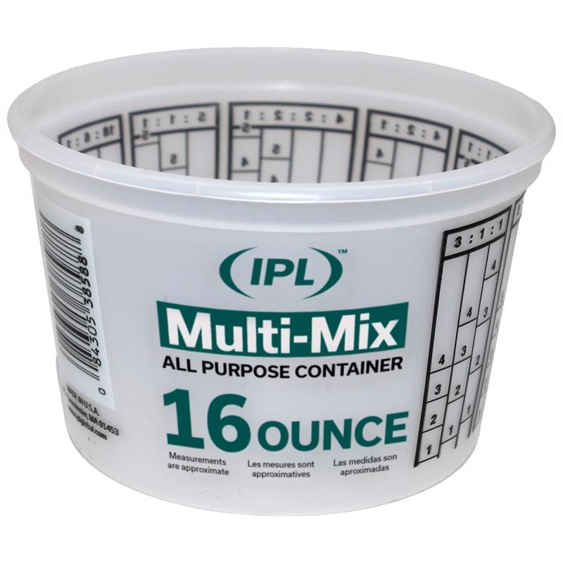IPL Clear 1 pt Plastic Multi-Mix Container (Pack of 24)