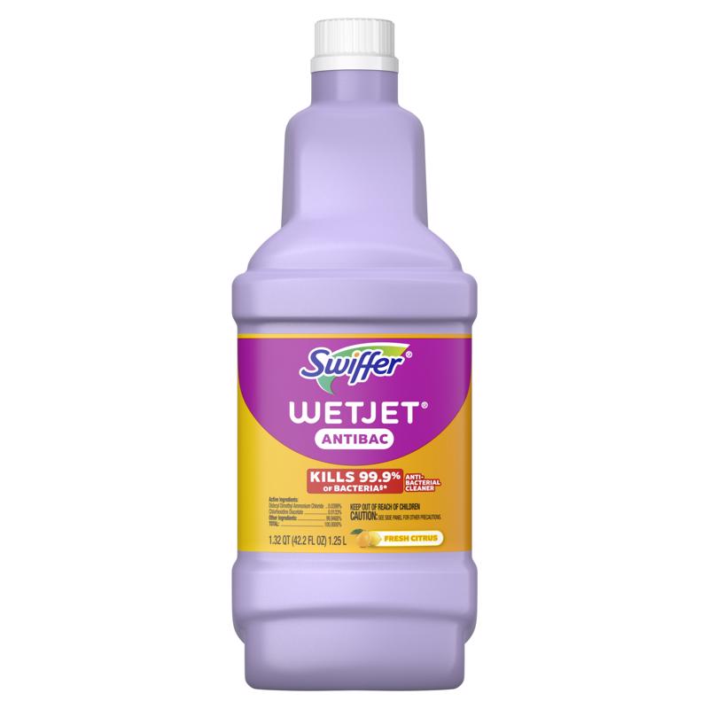 Recambio de limpiador para pisos antibacteriano con aroma a cítricos Swiffer, 42.2 fl. oz. (Paquete de 4)