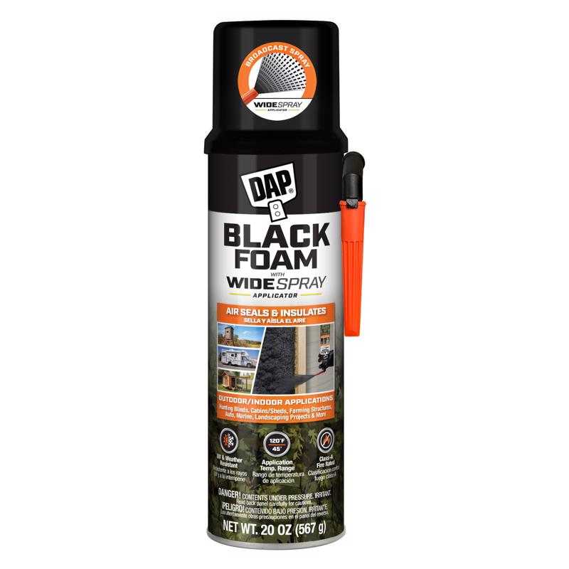 Sellador de espuma de poliuretano negro DAP 20 oz (Paquete de 6)