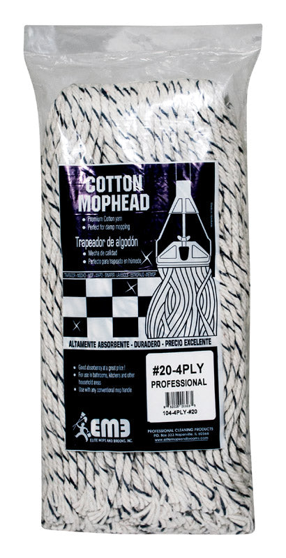 Elite Mops and Brooms #20 Cut End Cotton Mop Refill 1 pk (Pack of 6)