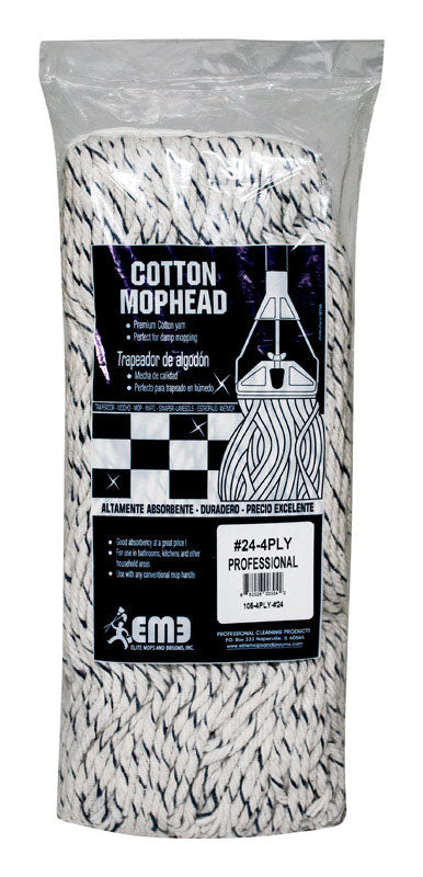Elite Mops and Brooms #24 Cut End Cotton Mop Refill 1 pk (Pack of 6)