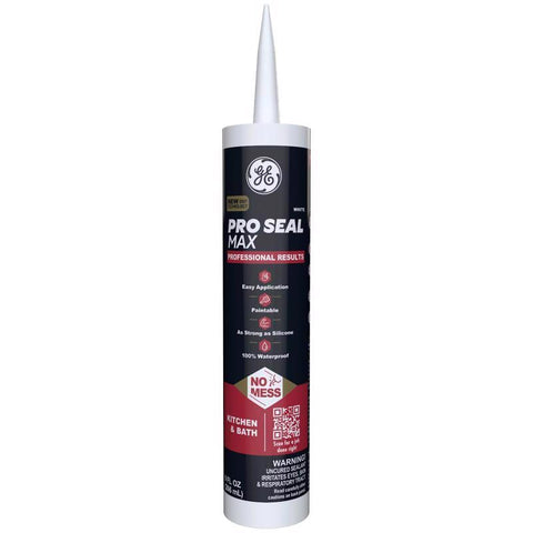 GE Pro Max White Silicone 1 Kitchen and Bath Caulk Sealant 9 fl. oz. (Pack of 12)