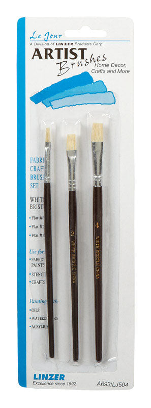 Linzer No. 0/2/4 Flat Artist Paint Brush Set (Pack of 12)
