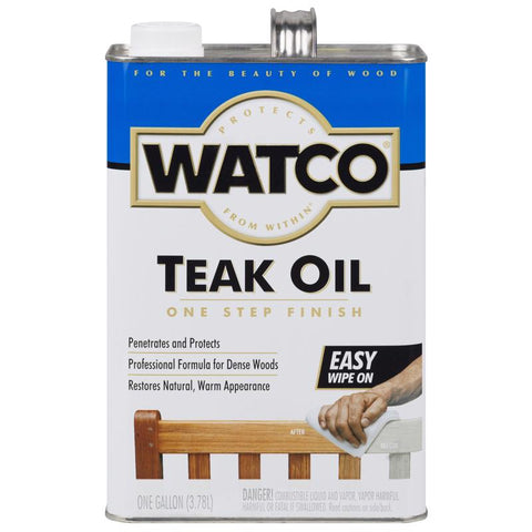WATCO Transparent Satin Teak Oil-Based Teak Oil 1 gal (Pack of 2)