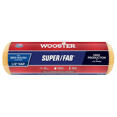 Wooster Super/Fab Knit 9 in. W X 1/2 in. Regular Paint Roller Cover 1 pk (Pack of 12)