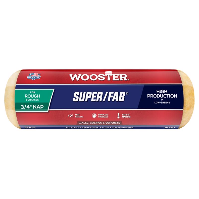 Wooster Super/Fab Knit 9 in. W X 3/4 in. Regular Paint Roller Cover 1 pk (Pack of 12)