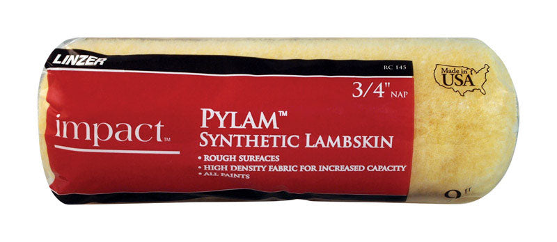 Linzer Impact Pylam Synthetic Lambskin 9 in. W X 3/4 in. Regular Paint Roller Cover 1 pk (Pack of 12)