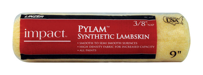 Linzer Impact Pylam Synthetic Lambskin 9 in. W X 3/8 in. Regular Paint Roller Cover 1 pk (Pack of 12)