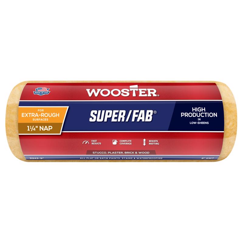Wooster Super/Fab Knit 9 in. W X 1-1/4 in. Regular Paint Roller Cover 1 pk (Pack of 12)