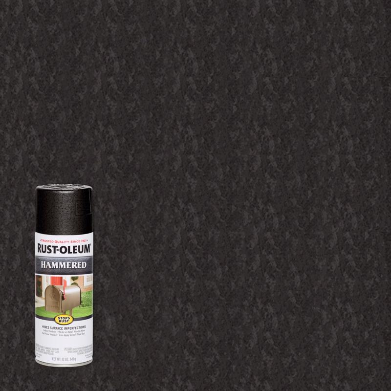 Rust-Oleum Stops Rust Hammered Black Spray Paint 12 oz (Pack of 6)