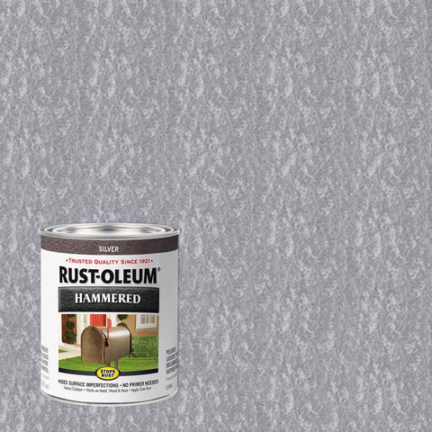 Rust-Oleum Stops Rust Indoor and Outdoor Hammered Silver Protective Paint 1 qt (Pack of 2)