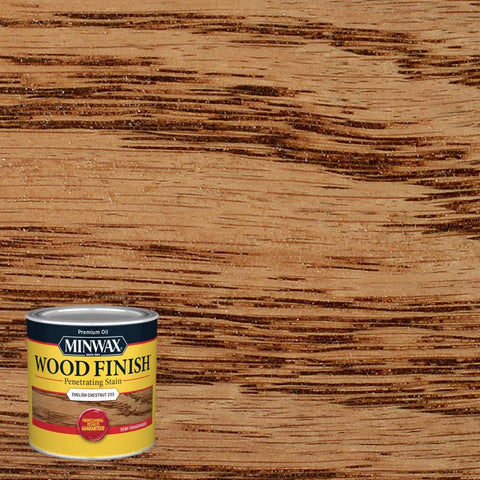 Minwax Wood Finish Semi-Transparent English Chestnut Tinte penetrante para madera a base de aceite 1/2 pt (Paquete de 4)